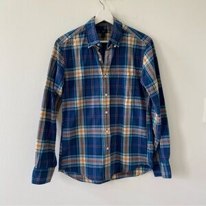 J Crew Women’s Tartan Slim Fit Button Down Shirt